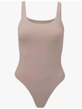Almere Low Back Contour Tank High Cut Thong Bodysuit in Mauve